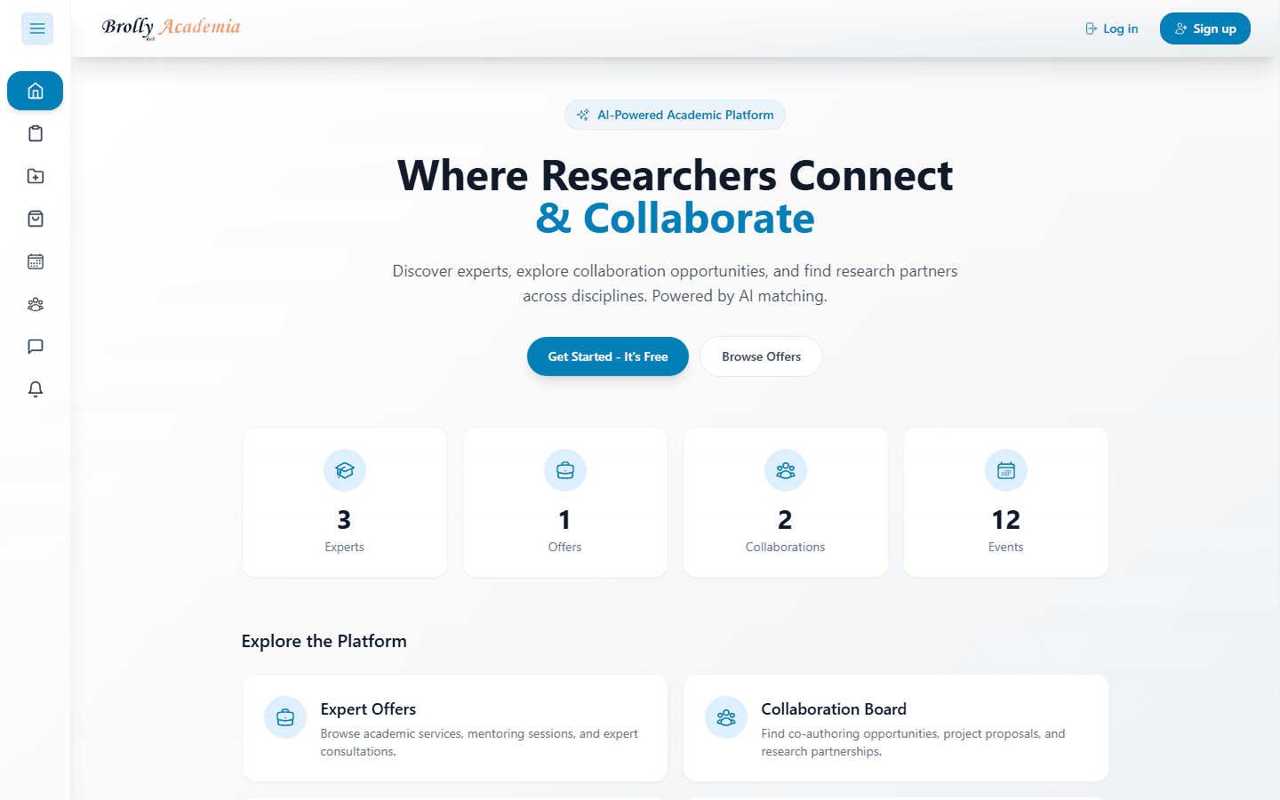 BrollyHub home page